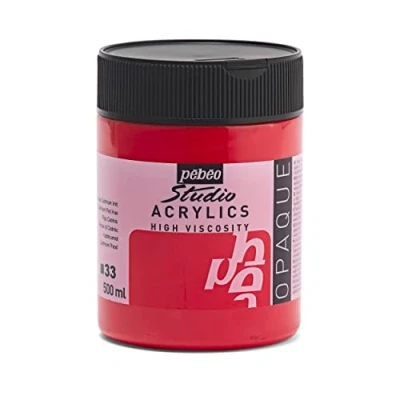 Image of PEBEO 171033 500 ml Studio Acrylic Paint, Cadmium Red Hue