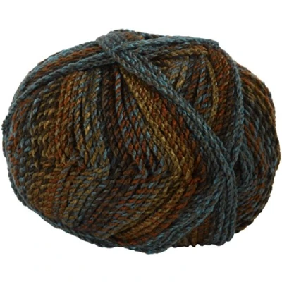 Image of James Brett Marble Chunky Knitting Yarn 100% Soft Acrylic Wool 200g Ball (Brown &amp; Blue Mix MC6)