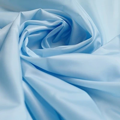 Image of Pastel Baby Blue Polyester Anti Static Dress Lining Fabric by The Metre 150cm Wide