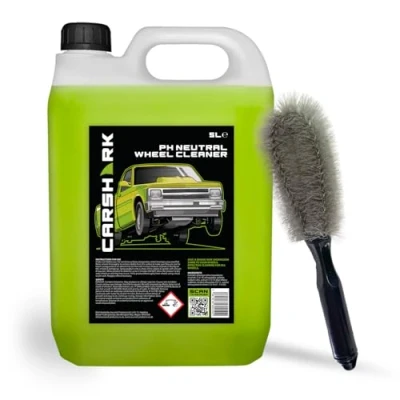 Image of CARSHARK Wheel Cleaning Kit, PH Neutral CLeaner 5 Litre, Brush (Black)