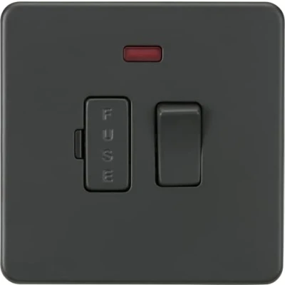 Image of KnightsBridge Screwless 13A Switched Fused Spur Unit with Neon Anthracite
