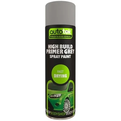 Image of Autotek Professional Fast Drying Spray Paint, High Build Primer Grey, 500 ml