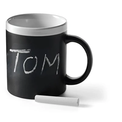 Image of eBuyGB Chalkboard Mug, Ceramic, Black/White, 11.99 x 11 10.59 cm