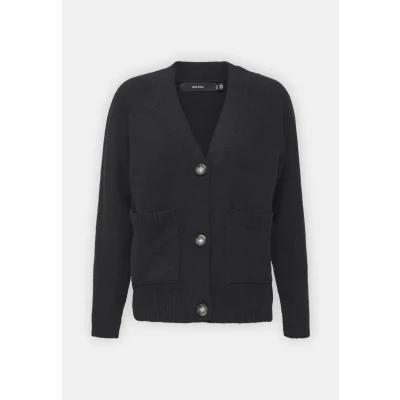 Image of Vero Moda Vmboom V NECK Button Cardigan Cardigan, Women&#039;s, Size: XS, Black