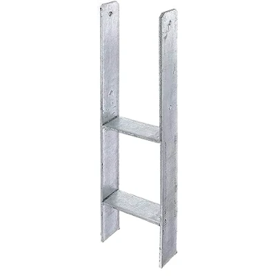 Image of GAH Alberts 213893 H Post Support, hot dip galvanised, Clear Width 141 mm, Total Height 600 Material Thickness 6 mm