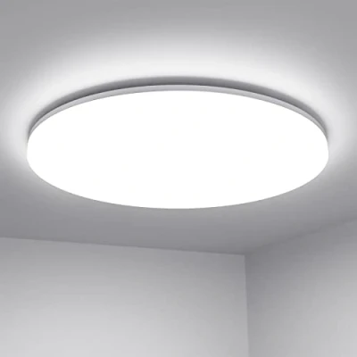 Image of Lepro Bathroom Lights Ceiling, 24W 2400lm Bright LED Ceiling Light, IP54 Waterproof, Daylight White 5000K, Large, Flush Light for Living Room Kitchen, Hallway, Outside Porch and More, Ø28CM