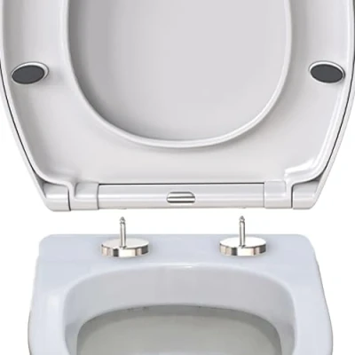Image of Soft Close Toilet Seat, Seat with Quick Release for Easy Clean, Standard Loo Seats Oval, Simple Top Fixing, Universal Non Slamming, White