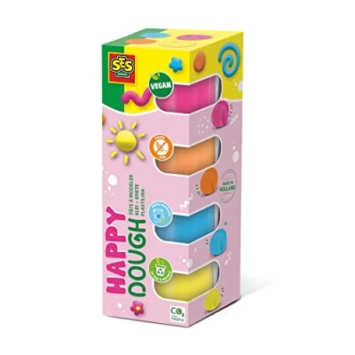 Image of SES Creative 00512 926 Feel Good Happy Vegan Gluten Free Play Dough, for 1 Year olds