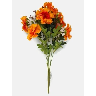 Image of AFS Orange Artificial Marigold Flower &amp; Bud Bush 44cm Tall Spring Summer Arrangement