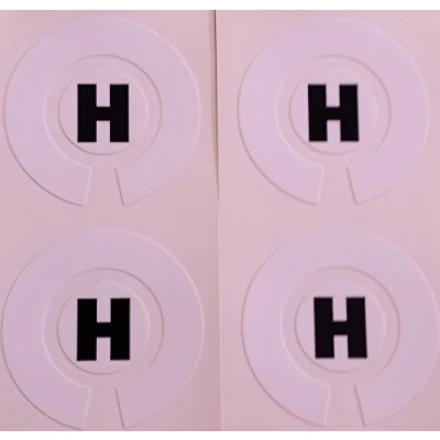 Image of Crown Green Lawn Indoor Bowls Adhesive Lettered Coloured Marker Labels Set of 4 (White, H)