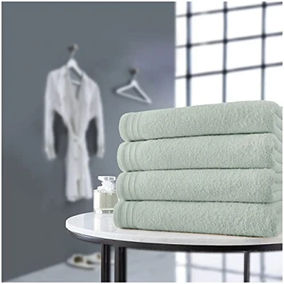 Image of GC GAVENO CAVAILIA Super Soft Towel Set, Pack Of 4 Egyptian Cotton Bath Sheet, 450 GSM Bathroom Towels, Duck Egg