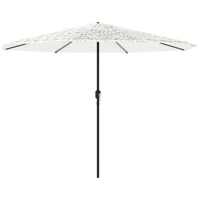 Image of vidaXL Garden Parasol with Steel Pole White 388x388x248 cm