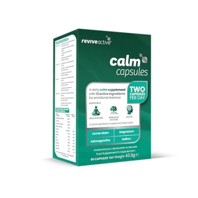 Image of Revive Active Calm Capsules 12 Ingredients in 1 Daily Sachet Ashwagandha with Essential Vitamins and Magnesium Supports Energy Levels, Nervous System, Relaxation &amp; Mood 60
