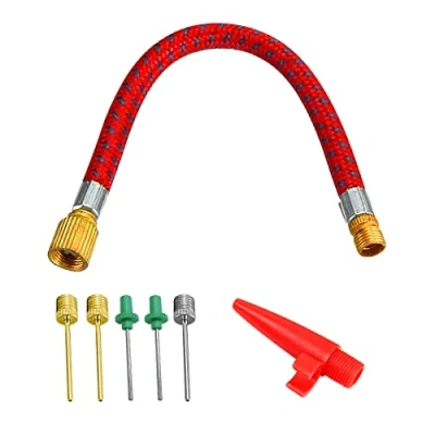 Image of Jagowa 7 Pcs Inflatable Ball Pump Stainless Steel Air Nozzle with Valve Adapter Inflator Metal for All Sports Balls Tire Toys