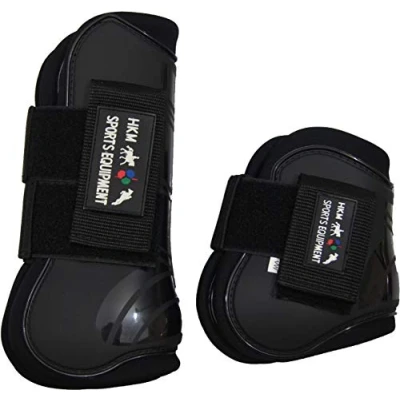 Image of HKM 8566 Black/Black Pony Lined Jumping Boots and Fetlock Caps