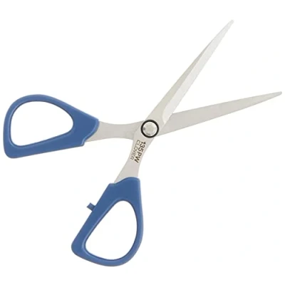 Image of Clover Patchwork Scissors: Small, Steel, Silver/Blue, 1
