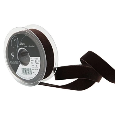 Image of Berisfords Velvet Ribbon, Cuban Brown, 10.2 x 3 cm