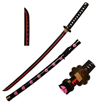Image of Skyward Blade Wooden Sword Roronoa Zoro Katana, Anime Original Texture Japanese Samurai Sword, Shusui Katana for Cosplay Collection