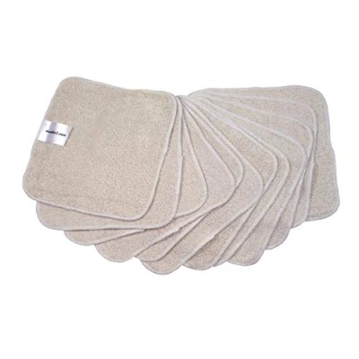 Image of MuslinZ 12PK Wipes Bamboo Cotton Terry 20x20 cms Face Cloth Washable reuseable Baby (Unbleached)