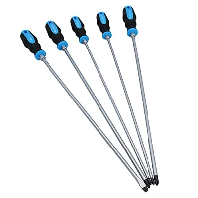 Image of High Grade Extra Long Screwdriver Set 450mm Pozi Phillips Flat 5pc
