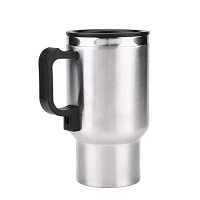 Image of 12V Electric In car Travel Mugs TumblersTravel,450ml Heating Cup Stainless Steel Coffee Tea Mug kettle for