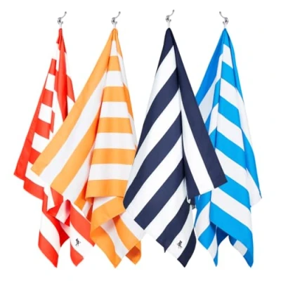Image of Dock &amp; Bay Beach Towel Quick Dry, Sand Free Compact, Lightweight 100% Recycled Includes Bag Cabana Set H (4), Large (160x90cm, 63x35)