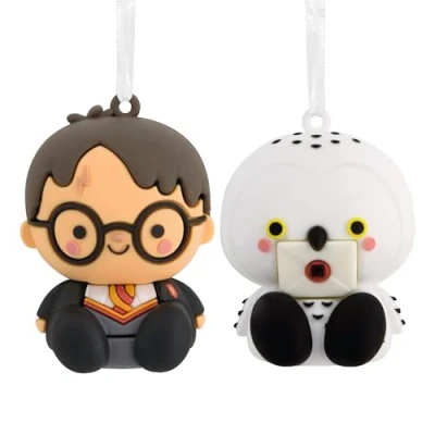 Image of Hallmark Better Together Harry Potter and Hedwig Magnetic Christmas Ornaments, Set of 2
