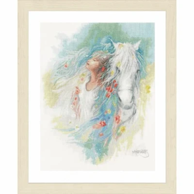 Image of Lanarte PN 0178401 Thoughts Counted Cross Stitch Kit, Cotton, Multi Colour, Approx. 36 x 44 cm / 14.4&quot; 17.6&quot;