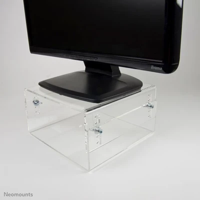 Image of Newstar NSMONITOR40 Height Adjustable Transparent Monitor Stand (Clear Acrylic)