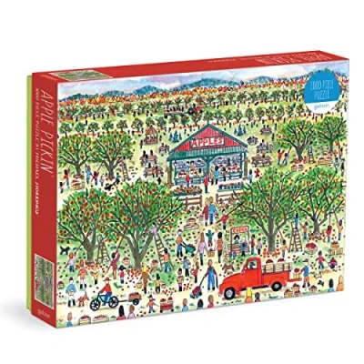 Image of Galison 9780735374911 Michael Storrings Apple Pickin&#039; Jigsaw Puzzle, Multicoloured, 1000 Pieces