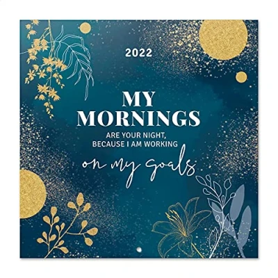 Image of Grupo Erik: Official Glitter 2022 Calendar, 12&#039; x Square Wall Calendar 2022, Family, Quotes Motivation