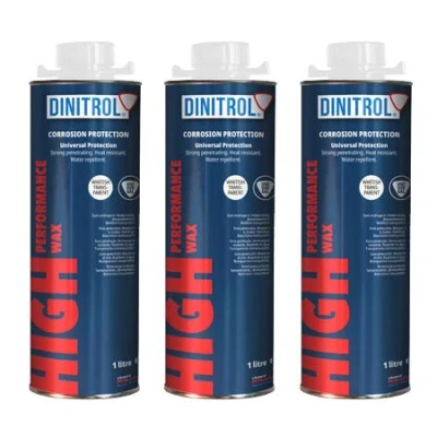 Image of REJEL 3 x 1 LITRE DINITROL HIGH PERFORMANCE UNDERBODY WAX CLEAR RUST PROOFING