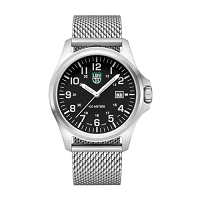 Image of Luminox G Collection Patagonia Steel X2.2501.M Mens Watch 43mm Divers with Silver Case Black Dial/Band White Numbers Date Function 100m Water Resistant Watches Swiss Made