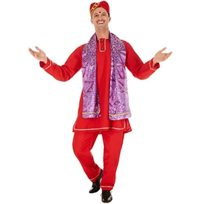 Image of TecTake dressforfun Men’s Indian Costume Lovely buttoned tunic Comfortable trousers with elastic band includes scarf and turban (L no. 301027)