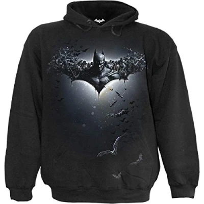 Image of DC Comics Mens Arkham Origins Hooded Sweatshirt, Black, S UK