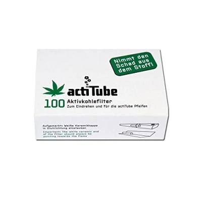 Image of 300 ActiTube Activated Carbon Filters 3 x Boxes of 100 Display 9 mm Single Turn Filter Pipe in Acti Tube Tune Tips