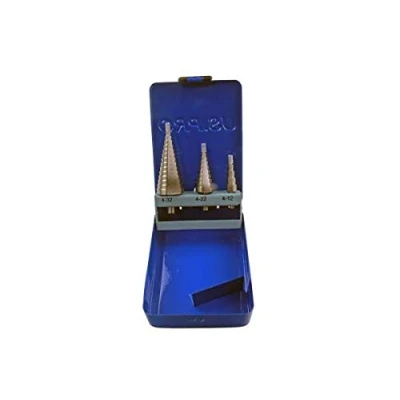 Image of US PRO 3 Piece HSS Step Drill Bit Set 4mm to 32mm Cone Cutters Hole Saw 2604
