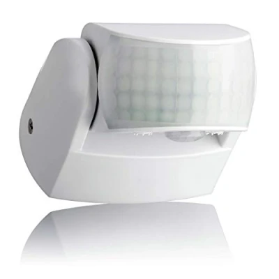 Image of SEBSON PIR Sensor Outdoor IP65, Surface Wall mounted, Infrared Motion Sensor, LED suitable, Range max. 12m/180 + 3m/360, swivelling, 1200/600W, white
