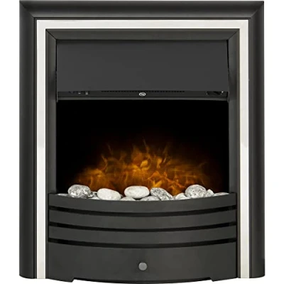 Image of Adam Cambridge Pebble Electric Fire in Black &amp; Chrome