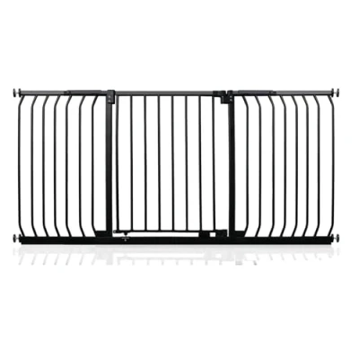 Image of Safetots Elite Pressure Safety Gate, 170cm 179cm, Matt Black, Fit Stair Baby Gate for Doors Hallways and Spaces, Barrier, Easy Installation
