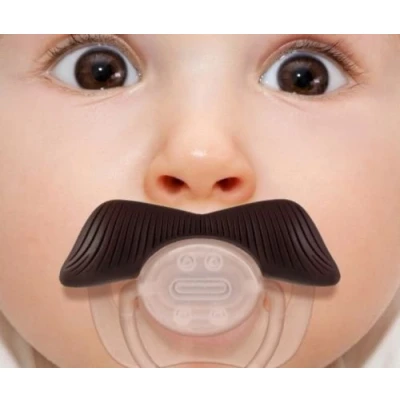 Image of 5starwarehouse® Baby Funny Moustache Dummy Dummies Soother Pacifier Novelty Joke (Small Brown)