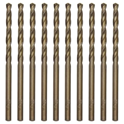 Image of CEEYSEE 10Pcs Drill Bits 3mm HSS Bit Straight Shank Twist Titanium Jobber Sets for Stainless Steel,Aluminum, Plastic and Wood (3mm/MHZT)