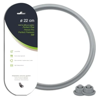 Image of ANAKEL HOME Pack of 22 cm Pot Gasket and Set 2 Pressure Indicator Gaskets Compatible with WMF Express Old Models Handle, Adaptable Replacement, Silicone