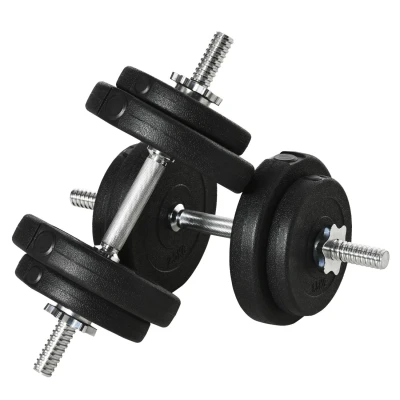 Image of HOMCOM 20KG Adjustable Weights Dumbbells Set, Dumbbell Hand for Home Office Gym Body Fitness Lifting Training, Black