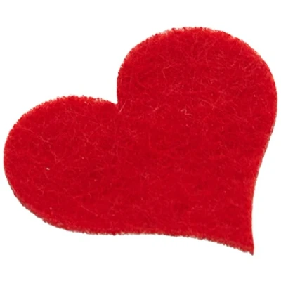 Image of Glorex Felt Heart, red, 4 cm