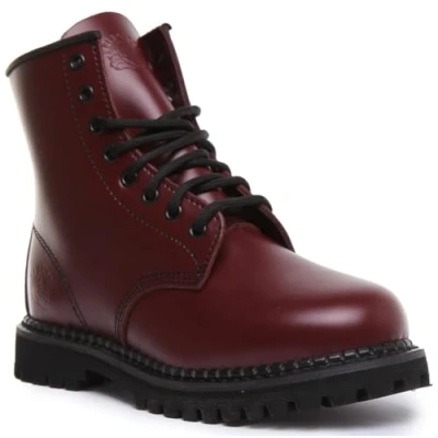 Image of Grinders Mens Cedric 8 Hole Cherry Goodyear Welted Boot UK10/EU44