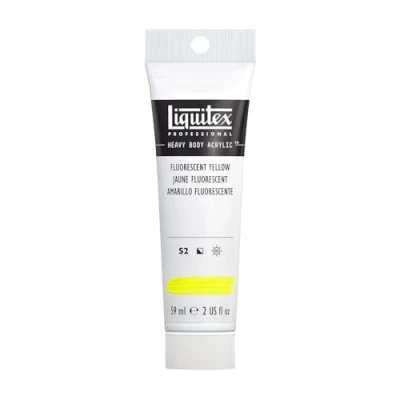 Image of Liquitex 1045981 Professional Heavy Body Acrylic Paint in Artist Quality with Excellent Light Fastness Butter Consistency, 59 ml Tube Fluo Yellow