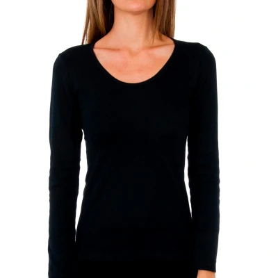 Image of Abanderado Womens Liberty long sleeve seamless t shirt 4586 women Black Size Small