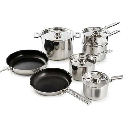 Image of Robert Welch Campden Cookware Set 7 Piece with 3 Free Non Stick Utensils. Suitable for Induction &amp; All Cooking Methods. Saving £162.00.