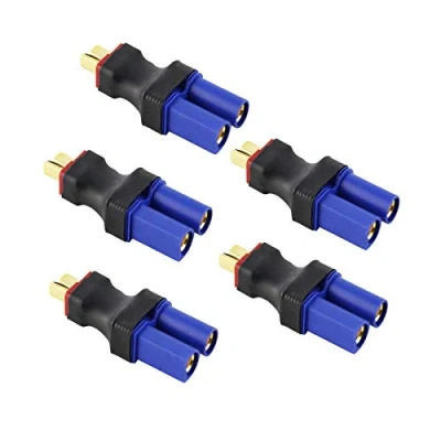 Image of LINSYRC 5 Pack Deans T Plug Male Connector to EC5 Female No Wire Adapter for RC Lipo Battery